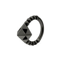 Black Steel Hinged Ring - Faceted Point Design