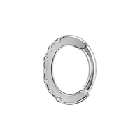 Surgical Steel Oval Rook Ring - Premium Zirconia