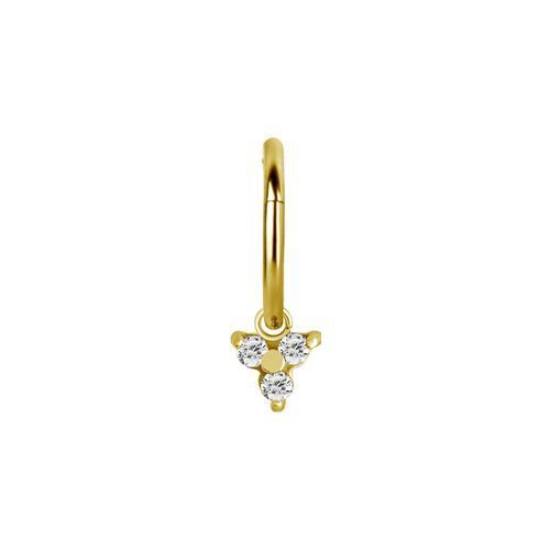 Gold Steel Trinity Jewellery Charm - Cubic Zirconia