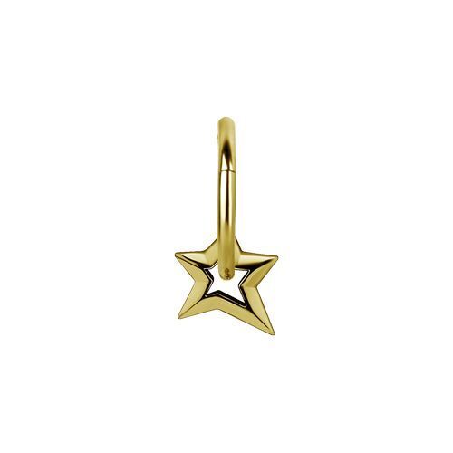 Gold Steel Star Jewellery Charm - Right Ear