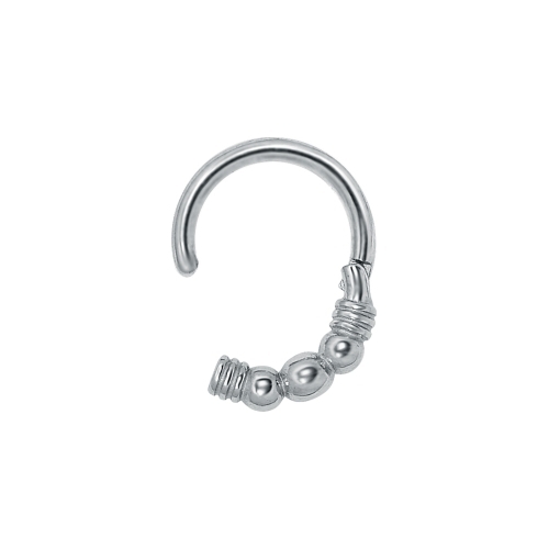 Surgical Steel Conch Ring - 3 Balls