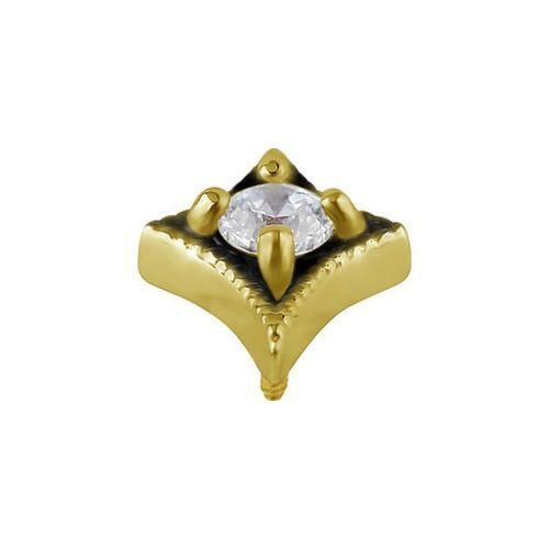 18k Gold Attachment for Internal Thread Labret - Premium Zirconia Diamond Star - 6.5mm