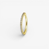 Gold Steel Conch Ring - Premium Zirconia 16 Gauge - 11mm