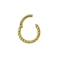 Gold Steel Hinged Conch Ring - Twisted Wire