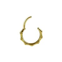 Gold Steel Hinged Conch Ring - Bamboo 16 Gauge - 12mm