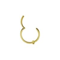 Gold Steel Conch Ring - Cross 16 Gauge - 11mm