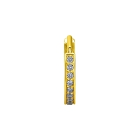Gold Steel Conch Ring - Single Row Cubic Zirconia 16 Gauge - 12mm