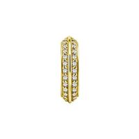 Gold Steel Hinged Conch Ring - Double Row Cubic Zirconia 16 Gauge - 12mm