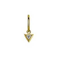 Gold Steel Triangle Charm - Cubic Zirconia