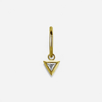 Gold Steel Triangle Jewellery Charm - Cubic Zirconia