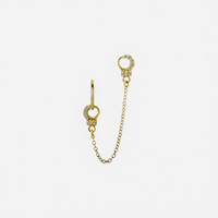 Gold Steel Hand Cuffs Chain Jewellery Charm - Cubic Zirconia