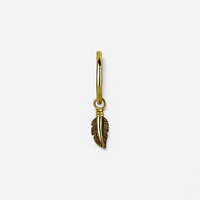 Gold Steel Feather Jewellery Charm