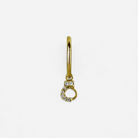 Gold Steel Hand Cuffs Jewellery Charm - Cubic Zirconia