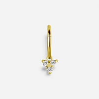 Gold Steel Trinity Jewellery Charm - Cubic Zirconia