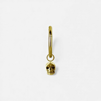 Gold Steel Skull Jewellery Charm