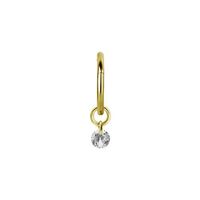 Gold Steel Jewelled Charm - Cubic Zirconia