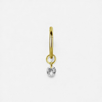 Gold Steel Jewellery Charm - Cubic Zirconia