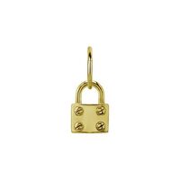 Gold Steel Padlock Jewellery Charm