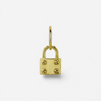 Gold Steel Padlock Jewellery Charm