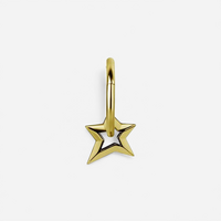 Gold Steel Star Jewellery Charm - Left Ear