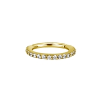 Gold Steel Hinged Ring - Fine Premium Zirconia