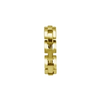 Gold Steel Hinged Clicker Ring - Chain Design