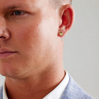 Gold Steel Fake Plug Ear Stud