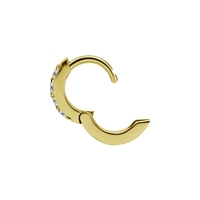 Gold Steel Huggies Hoop Earrings - Cubic Zirconia 20 Gauge - 5mm