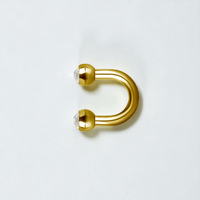 Gold Steel U-Shaped Bar - Crystal 16 Gauge - 4mm