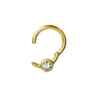 Gold Steel Hinged Ring - Crystal