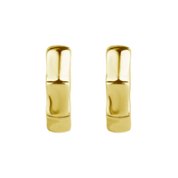 Gold Nickel Free Cobalt Chrome Hoop Earrings Bamboo Design 20 Gauge - 10mm