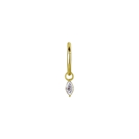 Gold Nickel Free Cobalt Chrome Jewellery Charm - Marquise Premium Zirconia 