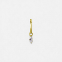 Gold Nickel Free Cobalt Chrome Jewellery Charm - Marquise Premium Zirconia 