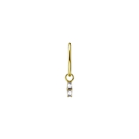 Gold Nickel Free Cobalt Chrome Jewellery Charm - Baguette Premium Zirconia 