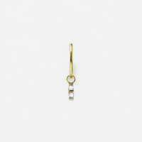 Gold Nickel Free Cobalt Chrome Jewellery Charm - Baguette Premium Zirconia 