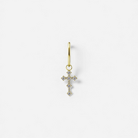 Gold Nickel Free Cobalt Chrome Jewellery Charm - Cross Premium Zirconia 