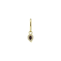 Gold Nickel Free Cobalt Chrome Jewellery Charm - Leaf Premium Zirconia 