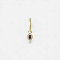 Gold Nickel Free Cobalt Chrome Jewellery Charm - Leaf Premium Zirconia 