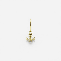 Gold Nickel Free Cobalt Chrome Jewellery Charm - Anchor Premium Zirconia 