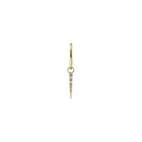 Gold Nickel Free Cobalt Chrome Bar Jewellery Charm - Pointed Premium Zirconia