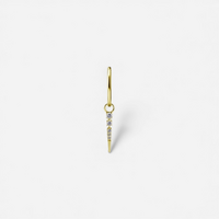 Gold Nickel Free Cobalt Chrome Bar Jewellery Charm - Pointed Premium Zirconia
