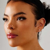 Gold Steel Pigtail Flat Nose Stud - 2mm