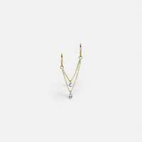 Gold Steel Connecting Chains for Hinged Rings 3cm Long - Premium Zirconia