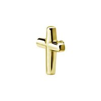 Gold Steel Attachment for (Type S) Internal Thread Labret - Cross - 6mm