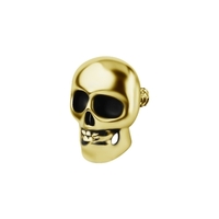 Gold Steel Attachment for (Type S) Internal Thread Labret - Skull - 6.5mm