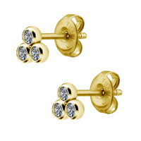 Gold Titanium Internal Ear Stud Pin with Butterfly Back 18 Gauge