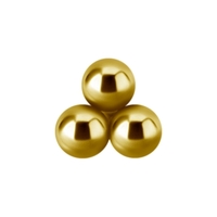 Gold Titanium Pigtail Nose Stud - 3 Ball Trinity