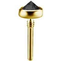 Gold Titanium Attachment for Internal Thread Labret - Inverted Black Premium Zirconia