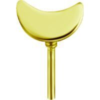 Gold Titanium Attachment for Internal Thread Labret - Moon