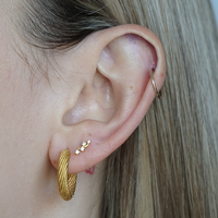 Gold Titanium - Swirl Cluster - Cubic Zirconia - Threadless Labret